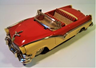 TIN FRICTION 1956 FORD CONVERTIBLE CAR TWO TONE IRCO JAPAN 6