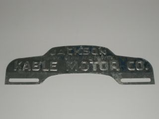 Vintage Kable Motor Co.  Jackson Minnesota License Platetopper