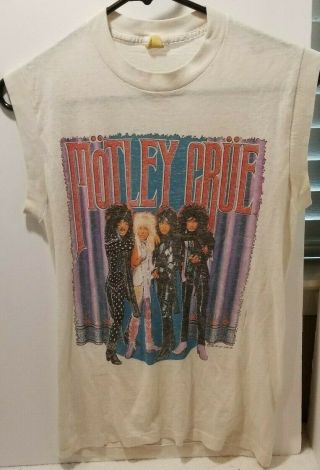 Motley Crue Theatres Of Pain 1985 Vintage T - Shirt Sleeveless U.  S.  A Size M/s