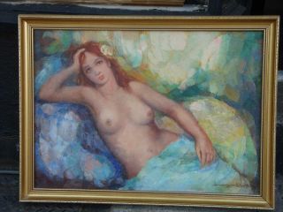 Best Offers Rare Magnificent Orig Female Nude Oil On Canvas Lisa Bove Nyc Estate