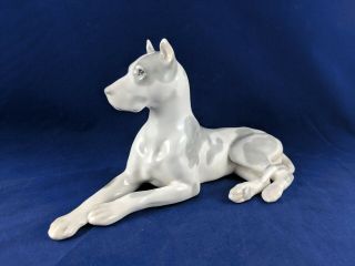 Vintage Lomonosov Porcelain Great Dane Dog Figurine Ussr/soviet/russia Pristine