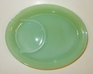 Vintage Jade - Ite Jadite Fire - King 9 " Platter With Partition Restaurantware Mug H