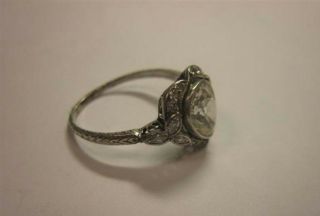 Antique Vintage 2.  10ct Pear Cut White Diamond Engagement Wedding Ring In Silver