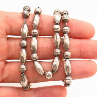 Old Pawn Vintage 925 Sterling Silver Navajo Pearl Handcrafted Bead Necklace 2