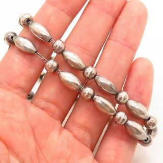 Old Pawn Vintage 925 Sterling Silver Navajo Pearl Handcrafted Bead Necklace 3