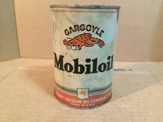 Vintage 1930s Gargoyle Mobil Arctic Special Full Quart Oil Can Sinclair Tydol