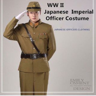 Ww Ii Japanese Imperial Officer Traditional Vintage Green Uniform