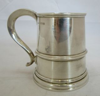 Fine Antique George V Sterling Silver Heavy Pint Mug,  1930,  378 Grams