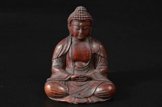 T7574: Japanese Wood Carving Buddhist Statue Sculpture Ornament Buddhist Art