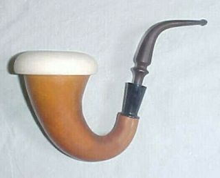 Vintage Calabash W/ Meerschaum Bowl Sherlock Holmes Style Pipe