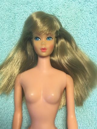 Vintage Mod Barbie Straight Leg Standard Doll Blonde Lt.  Brown Hair 1190 2 Tone