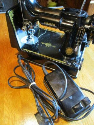 Vintage Singer Featherweight Sewing Machine Black W/foot Pedal,  In Case