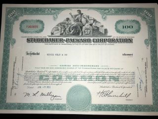 Studebaker Packard Issued Stock Certificate G8 Auto Collectible