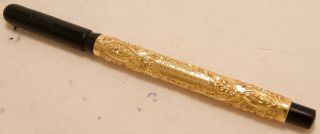 VINTAGE 1900 ' S SWAN MABIE TODD BARD CHASED GOLD FILLED ED FOUNTAIN PEN VGC 2