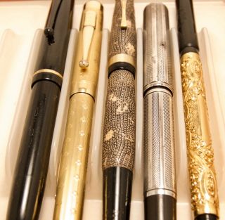 VINTAGE 1900 ' S SWAN MABIE TODD BARD CHASED GOLD FILLED ED FOUNTAIN PEN VGC 8
