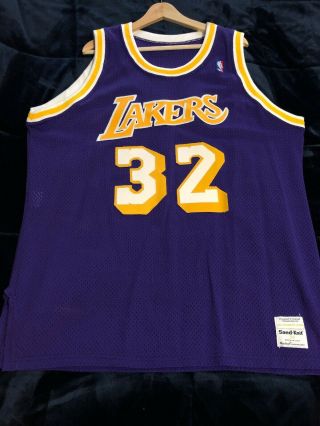 Vintage Sand Knit Magic Johnson Lakers Jersey Size 50 Rare Size