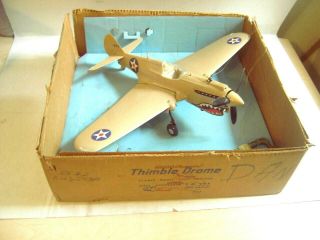 1950,  S Cox Thimble Drome P - 40 Warhawk.  049 Gas Airplane Boxed