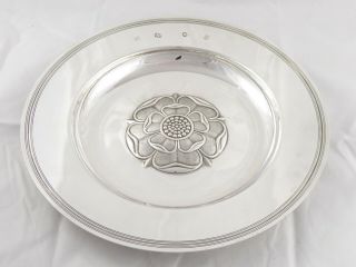 Large Vintage English Solid Sterling Silver Armada Dish 
