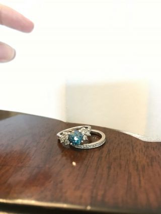 Rare Radiated Blue Crown of Light Cut 1.  5ct Engagement Ring & Matching Band Set 2