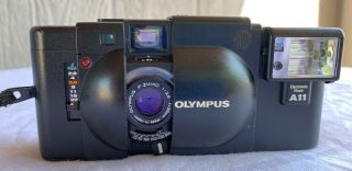 Vintage Olympus XA 35mm Rangefinder Camera with A11 Flash F - Zuiko 1:28 Lens 2