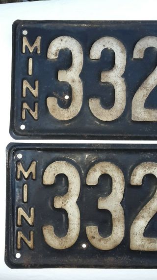 Antique 1920 matching pair Minnesota license plates. 2