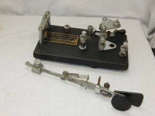 Vintage Ww Ii Signal Corps U.  S.  Arms Vibroplex J36 Telegraph Key 1942 " Parts "