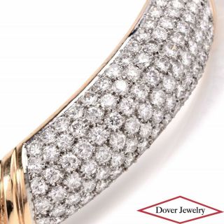 Estate 9.  35ct Diamond 14k Gold Wide Bangle Bracelet 54.  7 Grams Nr