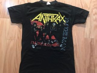 Vintage 80’s 1987 Anthrax I’m The Man Concert Metallica Metal Tour T - Shirt S