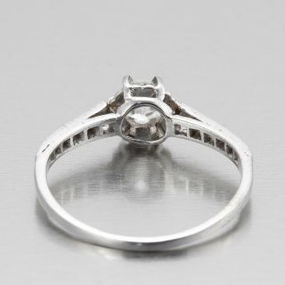1920s Antique Art - Deco Platinum Diamond Engagement Ring Size 7 - 0.  60ctw 3