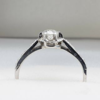 1920s Antique Art - Deco Platinum Diamond Engagement Ring Size 7 - 0.  60ctw 7