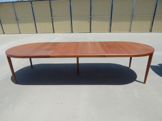 Danish Modern Expandable Teak Dining / Conference Table 126 