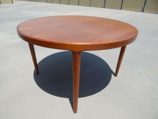 Danish Modern Expandable Teak Dining / Conference Table 126 " X 47 "