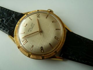 Stunning Vintage Gents Poljot Gp Watch.  Textured Dial Fluted Case