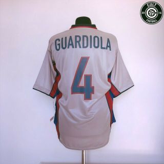 Pep Guardiola 4 Barcelona Vintage Nike Away Football Shirt 1998/01 (l) Bnwt
