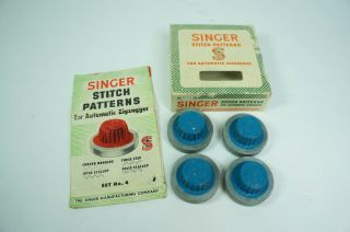 Vintage Singer Sewing Machine Stitch Patterns For Automatic Zigzagger Blue 4