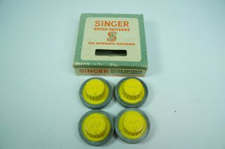 Vintage Singer Sewing Machine Stitch Patterns For Automatic Zigzagger Yellow 4