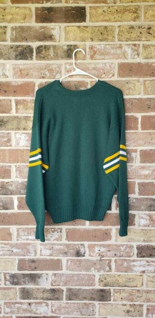 Vtg.  NFL Authentic Pro Line Cliff Engle SZ Medium Green Bay Packers Knit Sweater 3