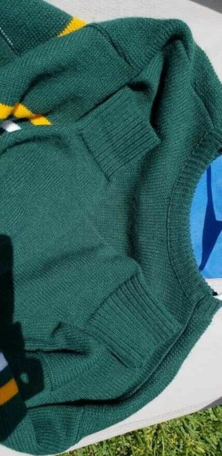 Vtg.  NFL Authentic Pro Line Cliff Engle SZ Medium Green Bay Packers Knit Sweater 4
