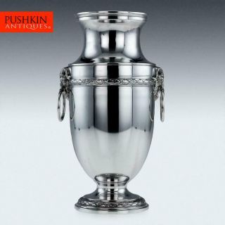 Antique 20thc French Empire Solid Silver Decorative Vase,  Paris C.  1910