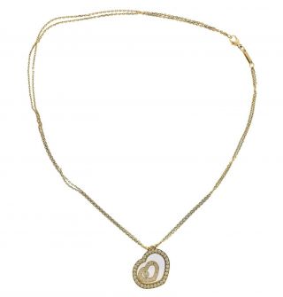 Chopard Happy Spirit Diamond 18k Gold Heart Pendant Necklace Retail $9830