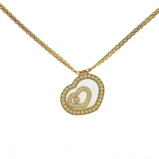Chopard Happy Spirit Diamond 18k Gold Heart Pendant Necklace Retail $9830 2