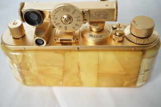 ULTRA RARE LEICA STANDARD gold plated Camera with Royal Baltic Amber 5