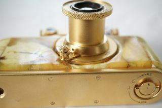 ULTRA RARE LEICA STANDARD gold plated Camera with Royal Baltic Amber 7