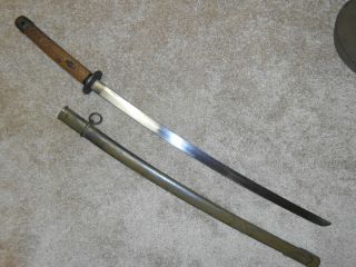 Wwii Japanese Army Nco Late War Combat Sword W/ Matching Numbered Scabbard