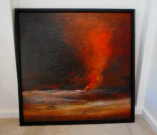 Australian Painting Acrylic On Board By T.  G Wells " Country Fire "