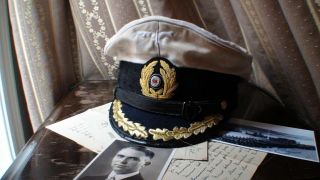 Rare Ww2 Wwii Wh Kriegsmarine Submarine U - Boat Officer Captain Visor Hat Cap