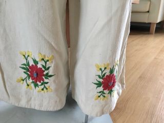 Vintage 70 ' s Mexican Ethnic Festival Hippie Boho Embroidered Pants & Top Blouse 7