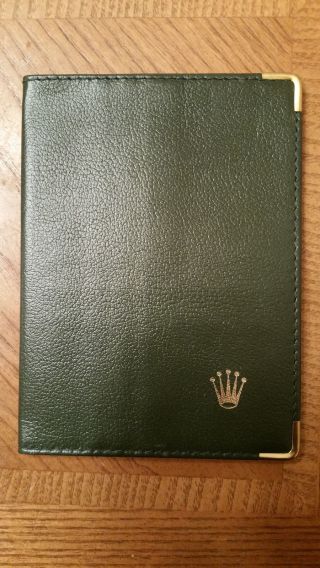 Nos Rolex Vintage Green Leather Wallet