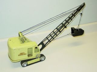 Vintage Tonka Dragline,  Shovel Bucket,  Truck,  Pressed Steel Toy,  Green 2