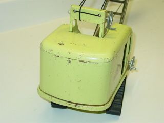 Vintage Tonka Dragline,  Shovel Bucket,  Truck,  Pressed Steel Toy,  Green 3